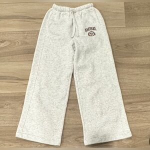 Zara Original Harvard University Plush Wide-Leg High Rise Sweatpants Size S